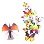 Fluturi 3D cu magnet, decoratiuni casa sau evenimente, set 12 bucati, colorati